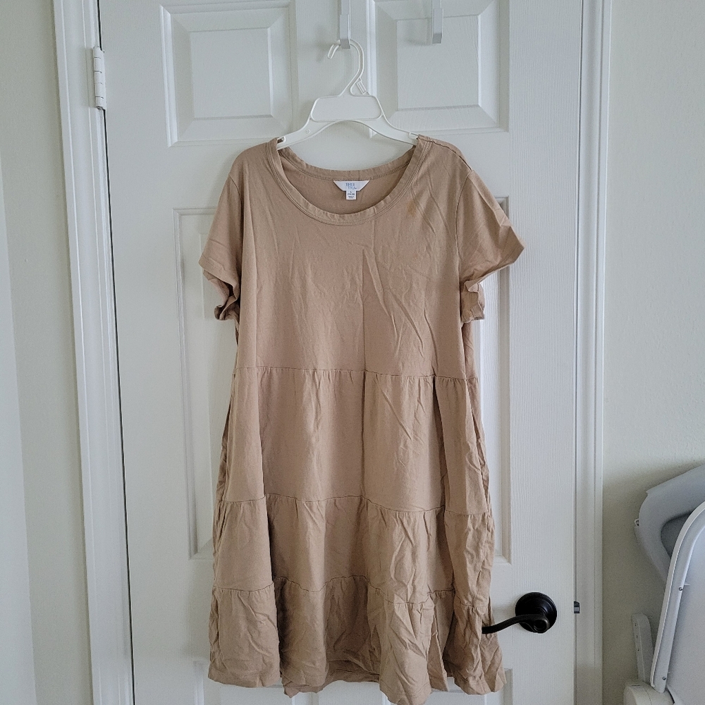 Time and Tru 3-tiered Tan Dress